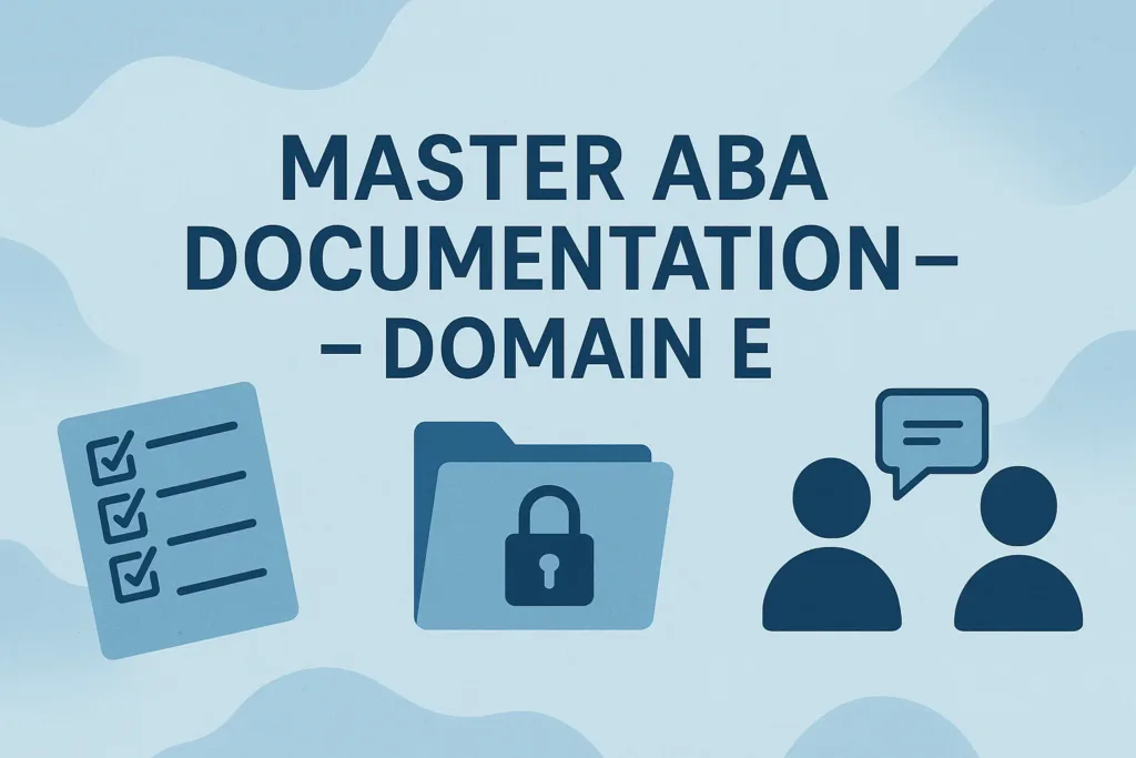 Banner encouraging mastery of ABA documentation and reporting tasks for RBTs