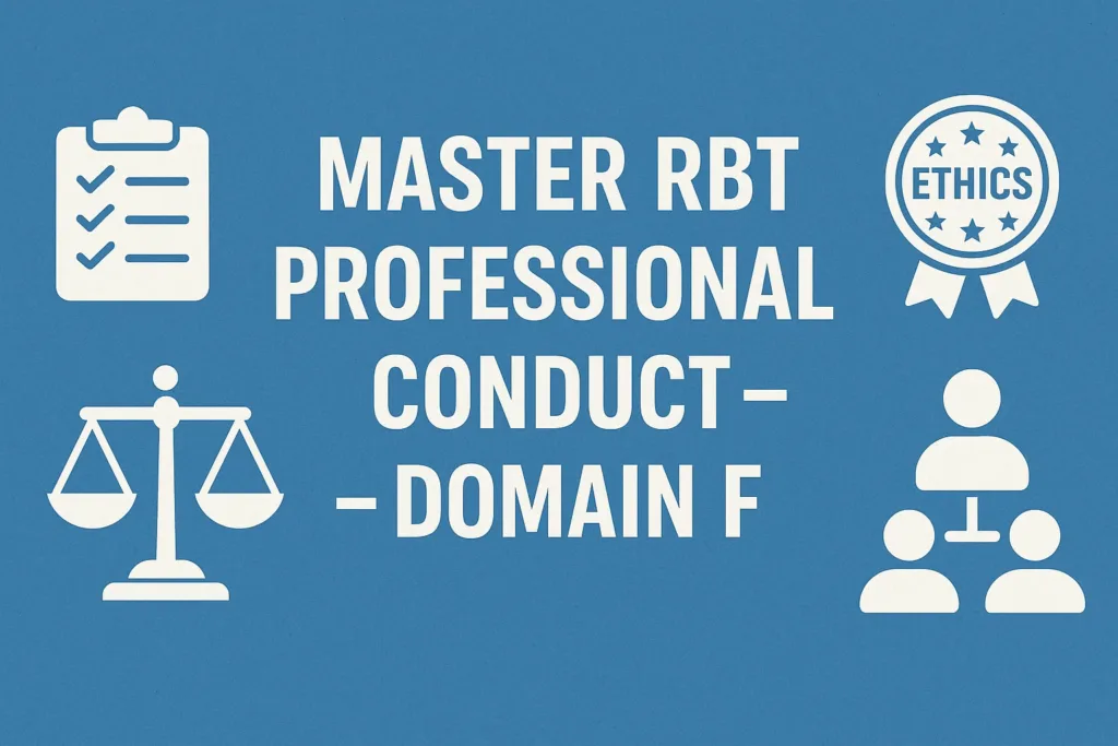 Motivational banner promoting mastery of RBT Professional Conduct in ABA