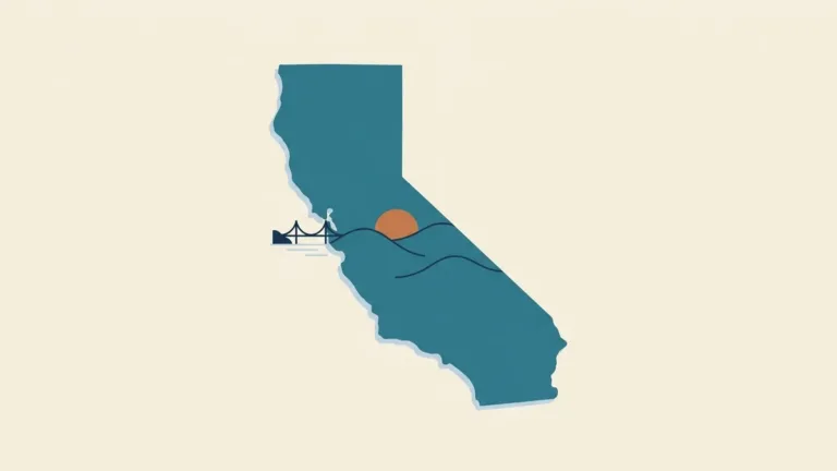 Illustrated outline of California for RBT certification requirements in the state