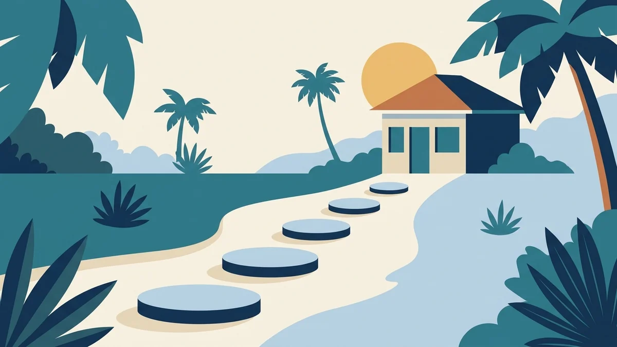 Stepping stones leading to a building in Florida, representing the RBT certification steps