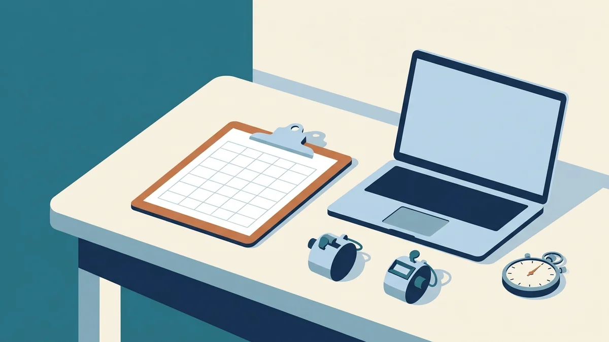 Clipboard, clicker counters and stopwatch for the RBT measurement quiz