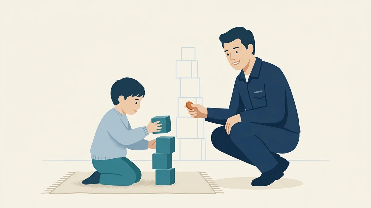 RBT offering a token as a child adds another block toward a taller tower, showing shaping