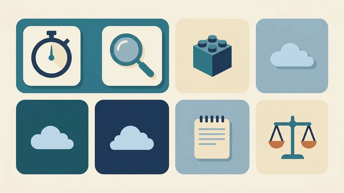 Icons representing the RBT exam content areas
